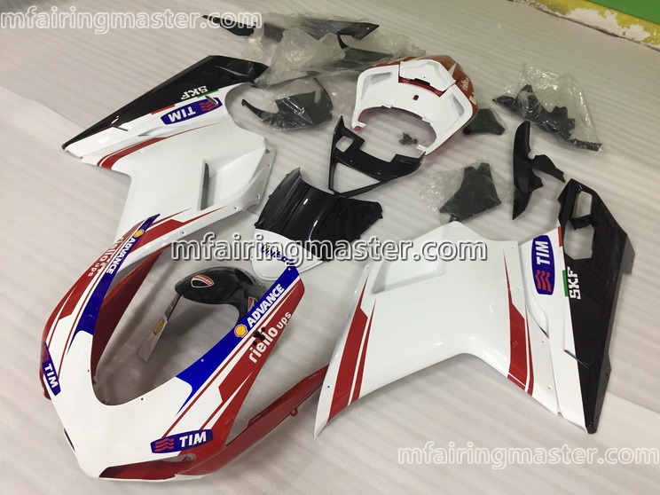 (image for) Fit for Ducati 1098 848 1198 2007 2008 2009 2010 2011 2012 fairing kit injection molding Advance red white