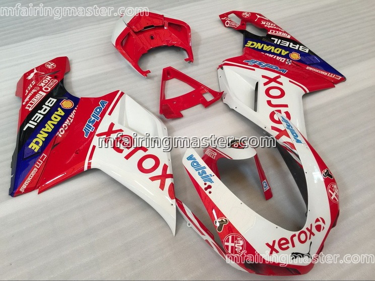 (image for) Fit for Ducati 1098 848 1198 2007 2008 2009 2010 2011 2012 fairing kit injection molding Xerox advance red white