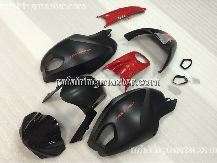 (image for) Fit for Ducati 696 795 796 M1100 fairing kit injection molding Red black