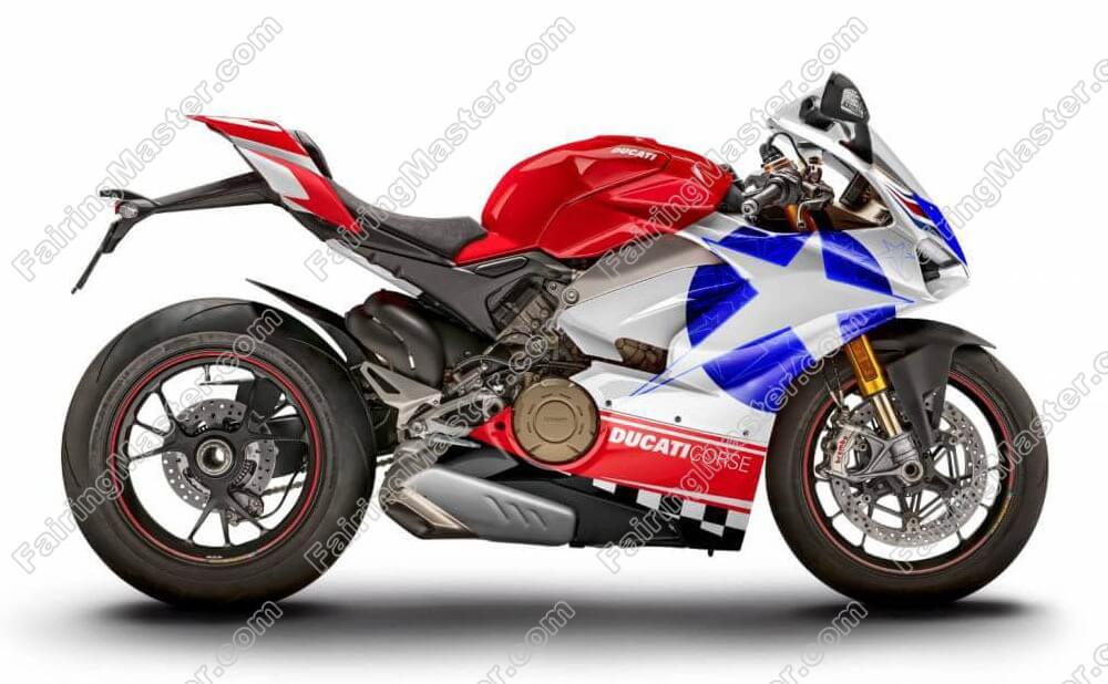(image for) Fairing kit fit for Ducati Panigale V4 V4S 2018 2019 red blue white star 114