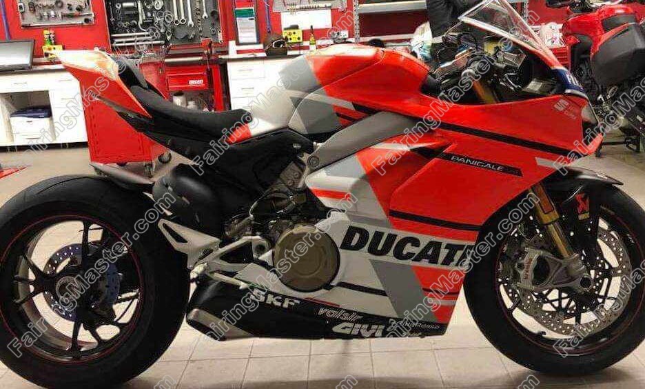 (image for) Fairing kit fit for Ducati Panigale V4 V4S 2018 2019 orange white 115