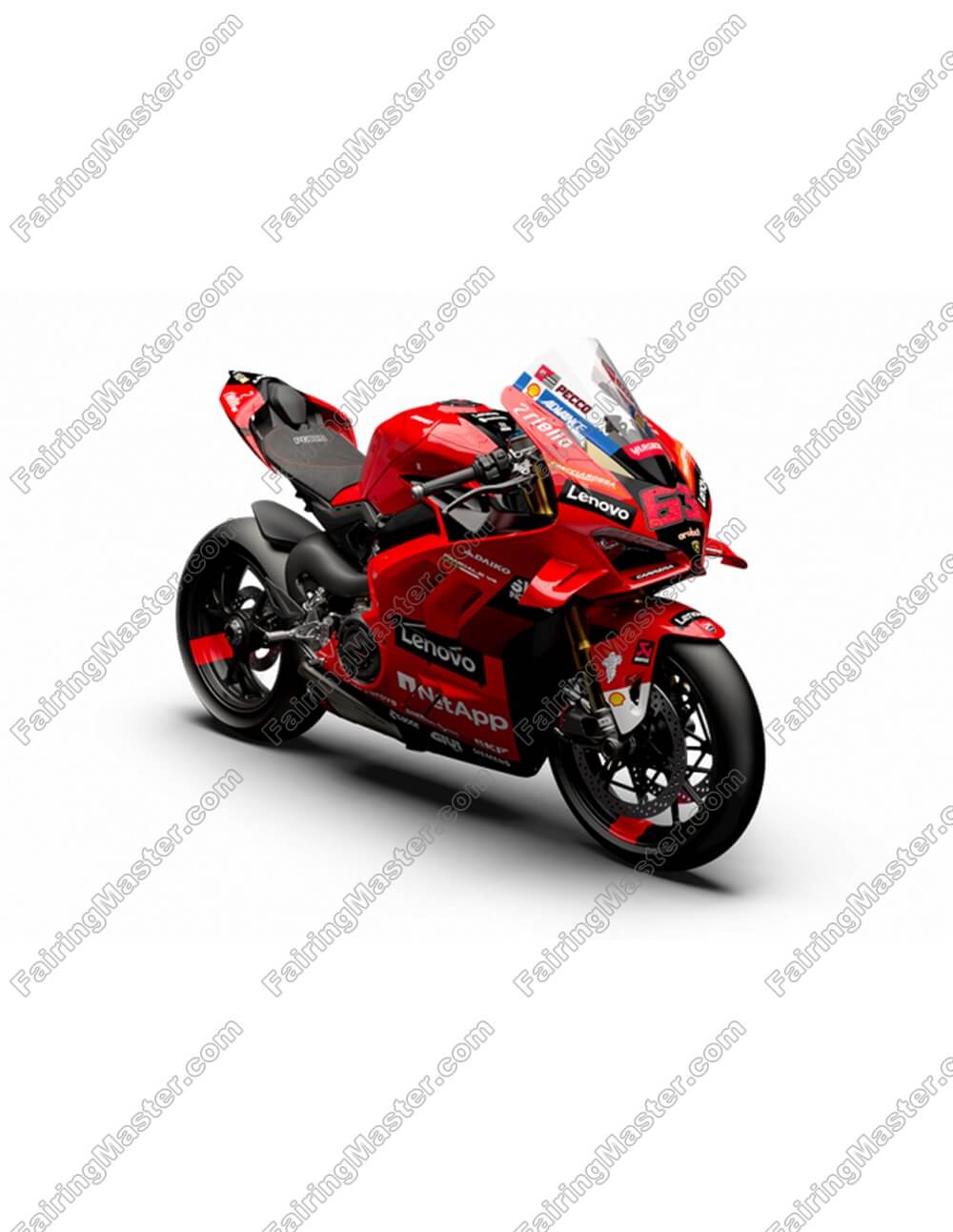 (image for) Fairing kit fit for Ducati Panigale V4 V4S 2022-2024 black red 106