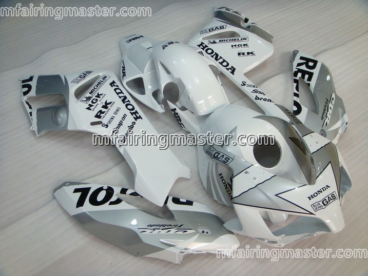 (image for) Fit for Honda CBR1000RR 2004 2005 fairing kit injection molding Repsol silver white