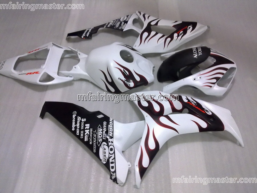 (image for) Fit for Honda CBR1000RR 2006 2007 fairing kit injection molding Red black flames white