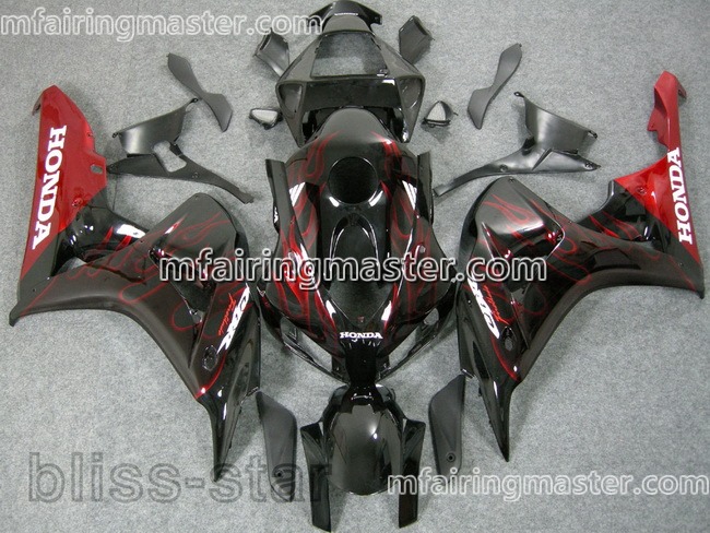 (image for) Fit for Honda CBR1000RR 2006 2007 fairing kit injection molding Red flames black
