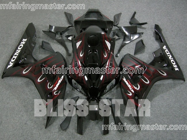 (image for) Fit for Honda CBR1000RR 2006 2007 fairing kit injection molding Red flames black