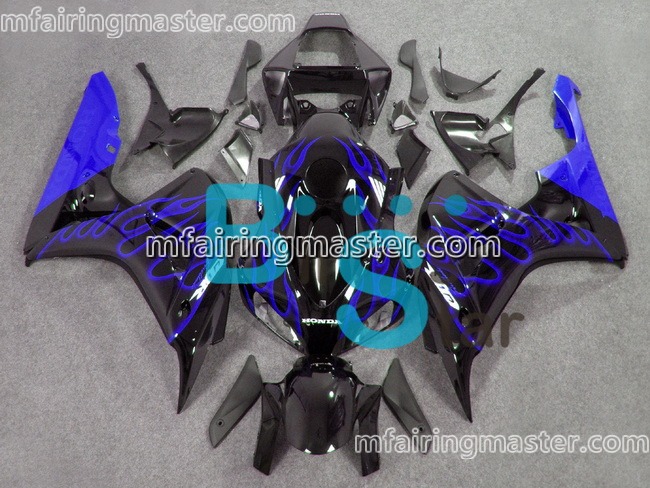 (image for) Fit for Honda CBR1000RR 2006 2007 fairing kit injection molding Blue flames black