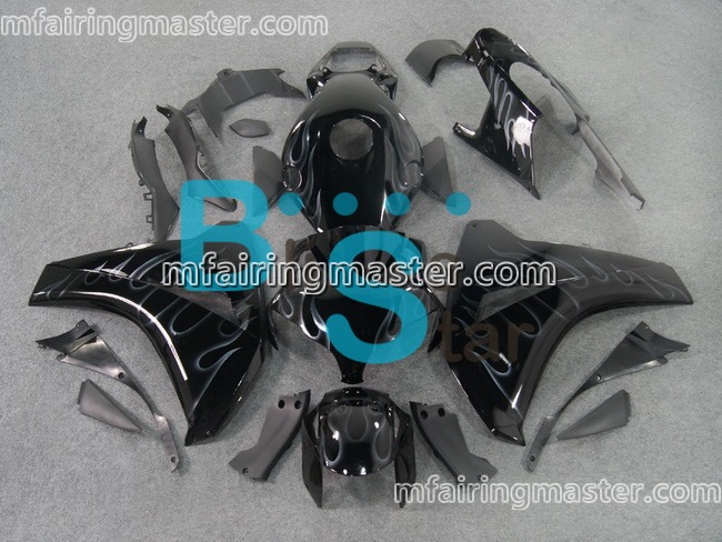 (image for) Fit for Honda CBR1000RR 2008 2009 2010 2011 fairing kit injection molding Smoking flame black