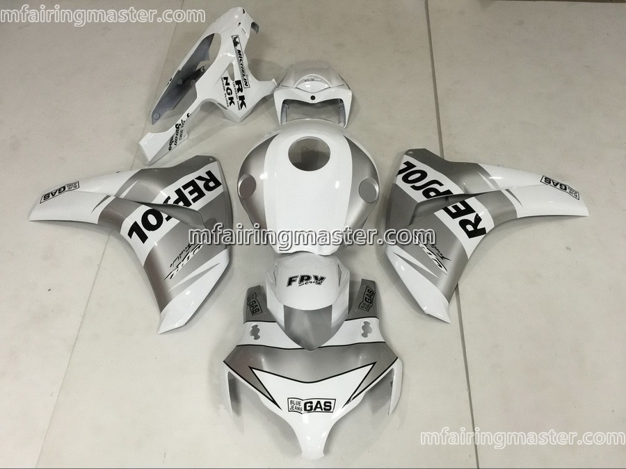 (image for) Fit for Honda CBR1000RR 2008 2009 2010 2011 fairing kit injection molding Repsol white