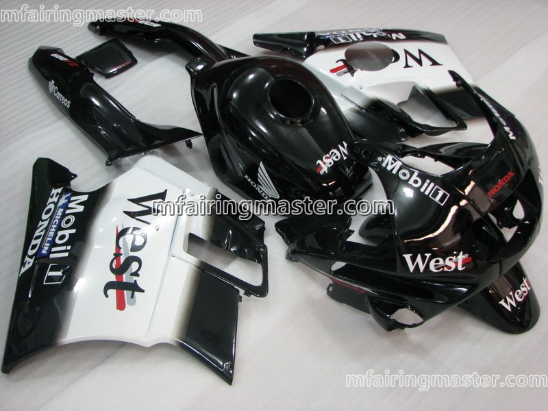 (image for) Fit for Honda CBR600 F2 1991 1992 1993 1994 fairing kit West black white