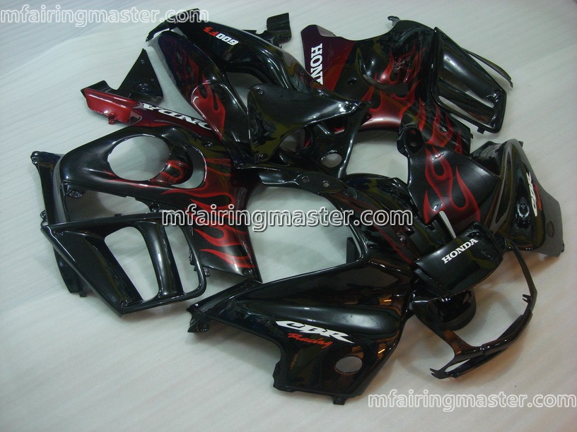 (image for) Fit for Honda CBR600 F3 1997 1998 fairing kit Red flames racing - Click Image to Close