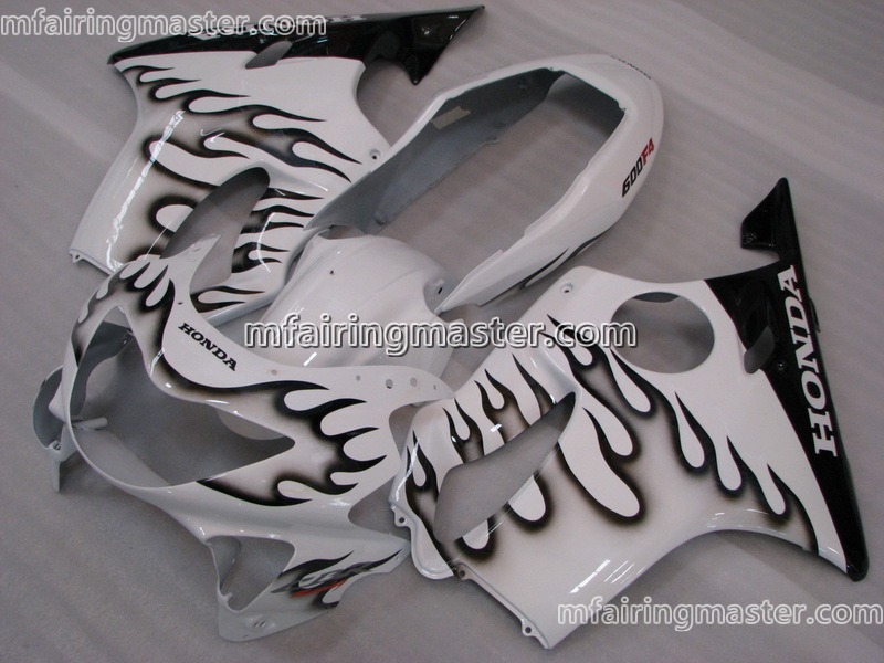 (image for) Fit for Honda CBR600 F4 1999 2000 fairing kit injection molding Black flame white