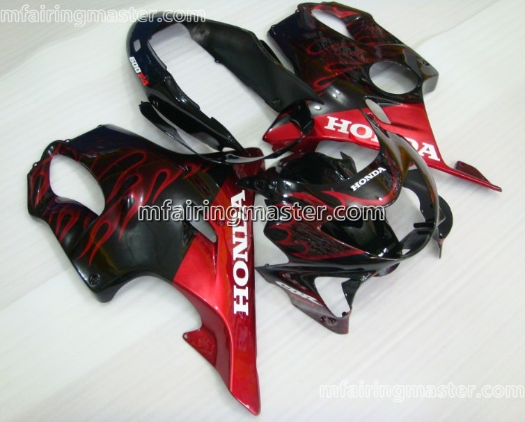 (image for) Fit for Honda CBR600 F4 1999 2000 fairing kit injection molding Red flames black