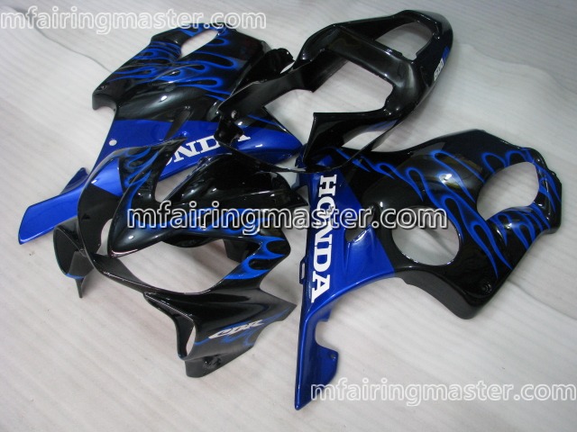 (image for) Fit for Honda CBR600 F4i 2001 2002 2003 fairing kit injection molding Blue flames black