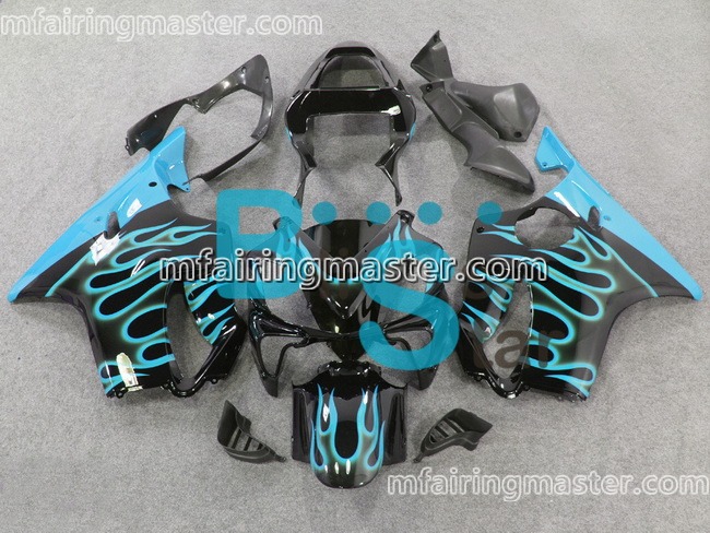 (image for) Fit for Honda CBR600 F4i 2001 2002 2003 fairing kit injection molding Blue flames black