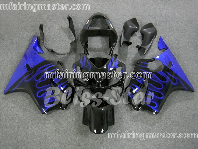 (image for) Fit for Honda CBR600 F4i 2001 2002 2003 fairing kit injection molding Blue flames black