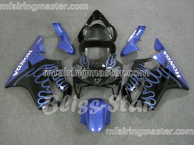 (image for) Fit for Honda CBR600 F4i 2001 2002 2003 fairing kit injection molding Ligh blue flames black