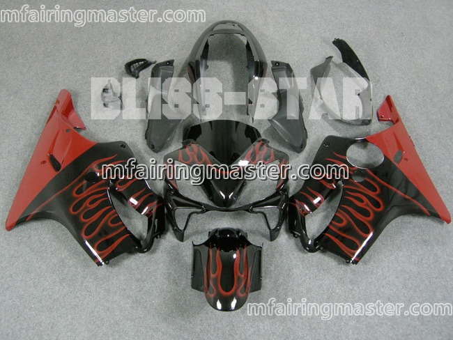 (image for) Fit for Honda CBR600 F4i 2004 2005 2006 2007 fairing kit injection molding Red flames black