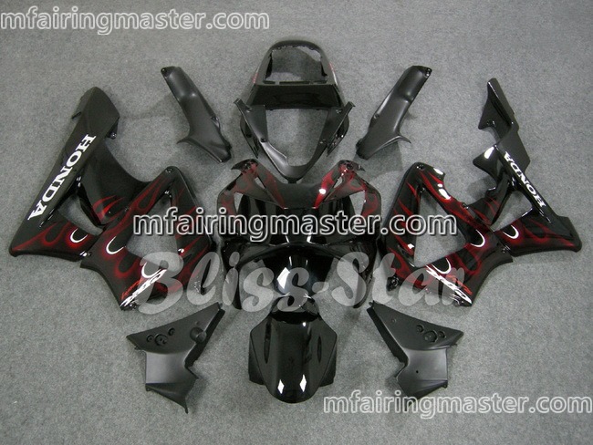 (image for) Fit for Honda CBR600 F4i 2004 2005 2006 2007 fairing kit injection molding Red flames black