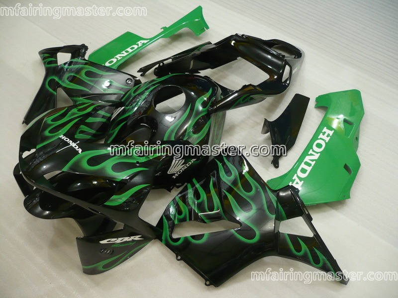 (image for) Fit for Honda CBR600RR F5 2003 2004 fairing kit injection molding Green flames black