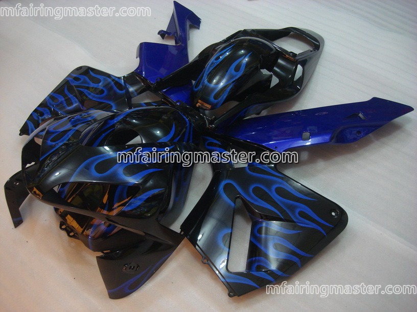 (image for) Fit for Honda CBR600RR F5 2003 2004 fairing kit injection molding Blue flames black