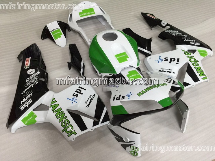 (image for) Fit for Honda CBR600RR F5 2003 2004 fairing kit injection molding Green hannspree white