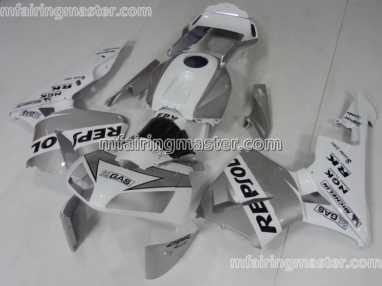 (image for) Fit for Honda CBR600RR F5 2003 2004 fairing kit injection molding Silver repsol