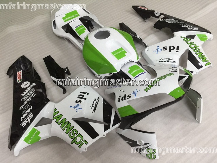 (image for) Fit for Honda CBR600RR F5 2003 2004 fairing kit injection molding Green hannspree white