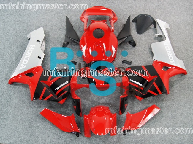 (image for) Fit for Honda CBR600RR F5 2003 2004 fairing kit injection molding Red silver