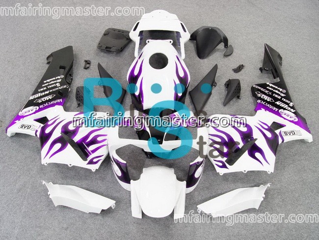 (image for) Fit for Honda CBR600RR F5 2003 2004 fairing kit injection molding Purple flames white