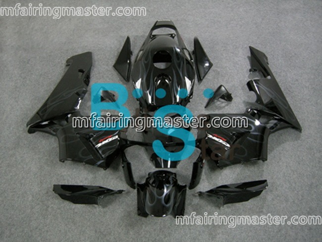 (image for) Fit for Honda CBR600RR F5 2003 2004 fairing kit injection molding Grey flames black