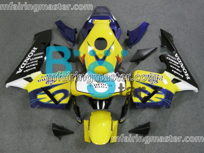 (image for) Fit for Honda CBR600RR F5 2003 2004 fairing kit injection molding Yellow blue