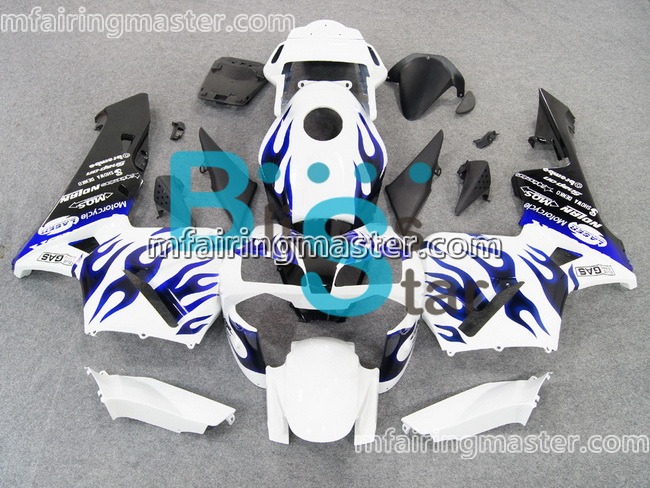 (image for) Fit for Honda CBR600RR F5 2003 2004 fairing kit injection molding Blue flames white