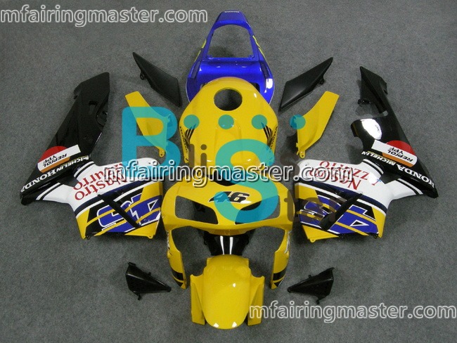 (image for) Fit for Honda CBR600RR F5 2003 2004 fairing kit injection molding Yellow 46 nastro azzurro