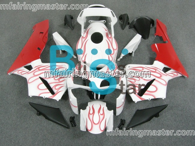 (image for) Fit for Honda CBR600RR F5 2003 2004 fairing kit injection molding Flames white