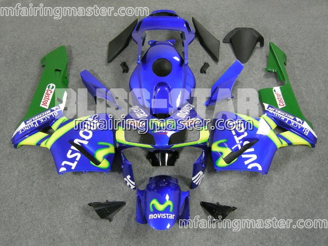 (image for) Fit for Honda CBR600RR F5 2003 2004 fairing kit injection molding Blue green movistar