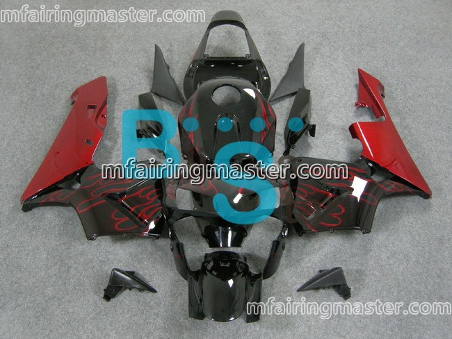 (image for) Fit for Honda CBR600RR F5 2003 2004 fairing kit injection molding Red flames black