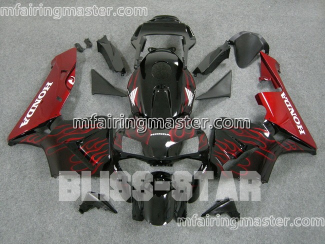 (image for) Fit for Honda CBR600RR F5 2003 2004 fairing kit injection molding Red flames