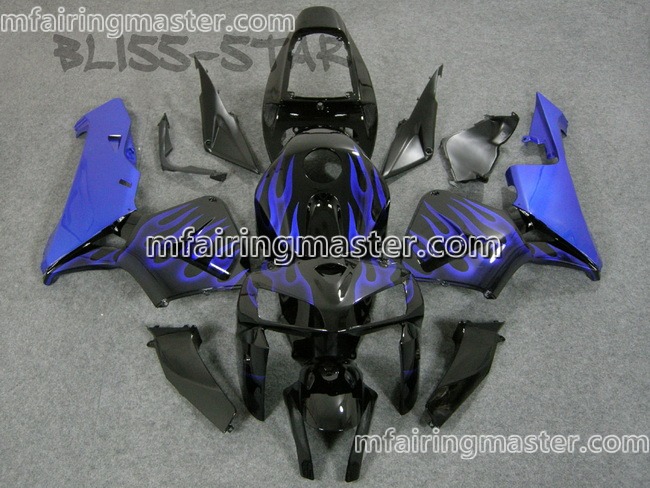 (image for) Fit for Honda CBR600RR F5 2005 2006 fairing kit injection molding Blue flames no decals