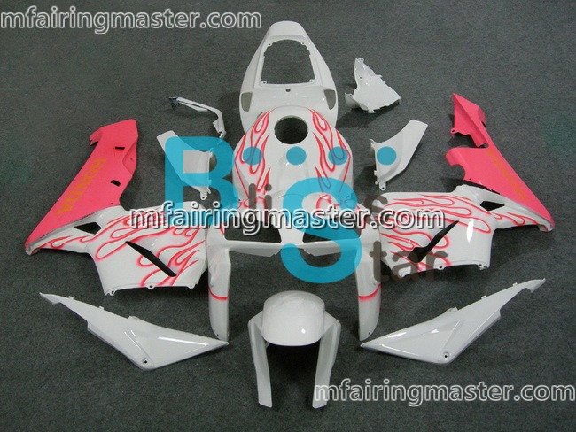 (image for) Fit for Honda CBR600RR F5 2005 2006 fairing kit injection molding Pink flames white