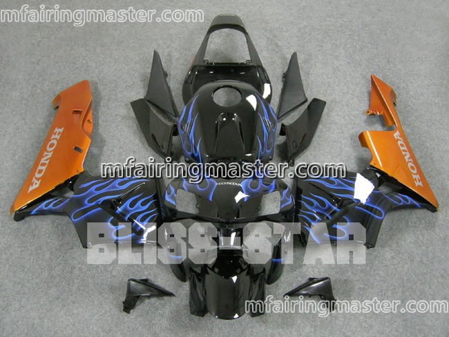 (image for) Fit for Honda CBR600RR F5 2005 2006 fairing kit injection molding Blue flames black