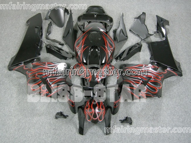 (image for) Fit for Honda CBR600RR F5 2005 2006 fairing kit injection molding Flames black