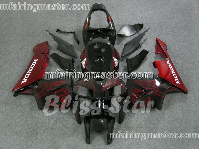 (image for) Fit for Honda CBR600RR F5 2005 2006 fairing kit injection molding Red flames black