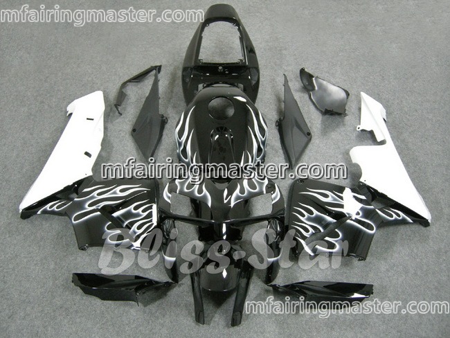 (image for) Fit for Honda CBR600RR F5 2005 2006 fairing kit injection molding White flames black