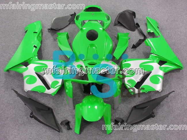 (image for) Fit for Honda CBR600RR F5 2005 2006 fairing kit injection molding Green silver - Click Image to Close