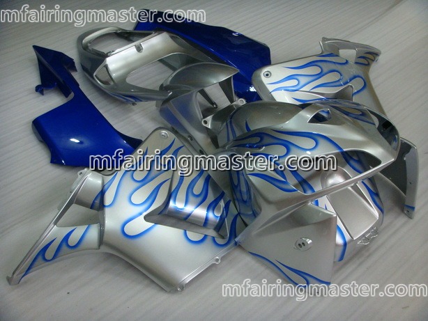 (image for) Fit for Honda CBR600RR F5 2005 2006 fairing kit injection molding Blue flames silver