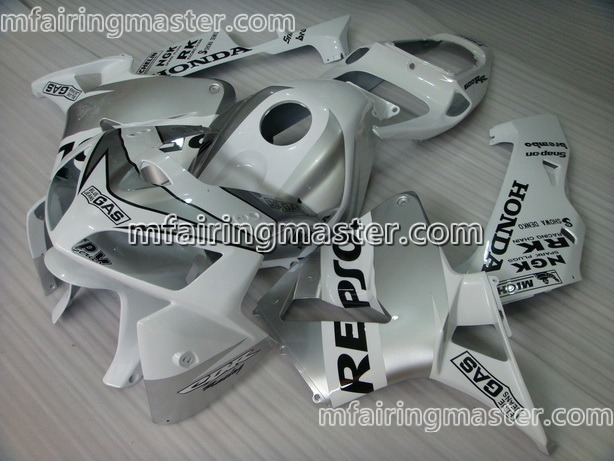 (image for) Fit for Honda CBR600RR F5 2005 2006 fairing kit injection molding Repsol silver white