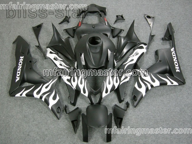 (image for) Fit for Honda CBR600RR F5 2007 2008 fairing kit injection molding White flames black