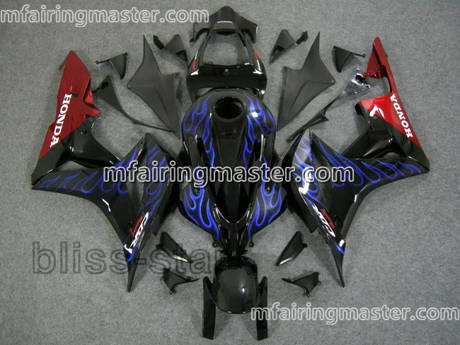 (image for) Fit for Honda CBR600RR F5 2007 2008 fairing kit injection molding Blue flames black