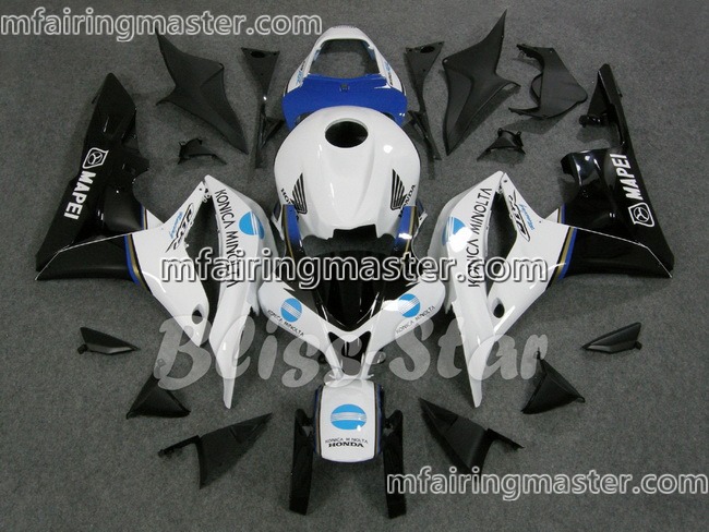 (image for) Fit for Honda CBR600RR F5 2007 2008 fairing kit injection molding Konica minolta white black